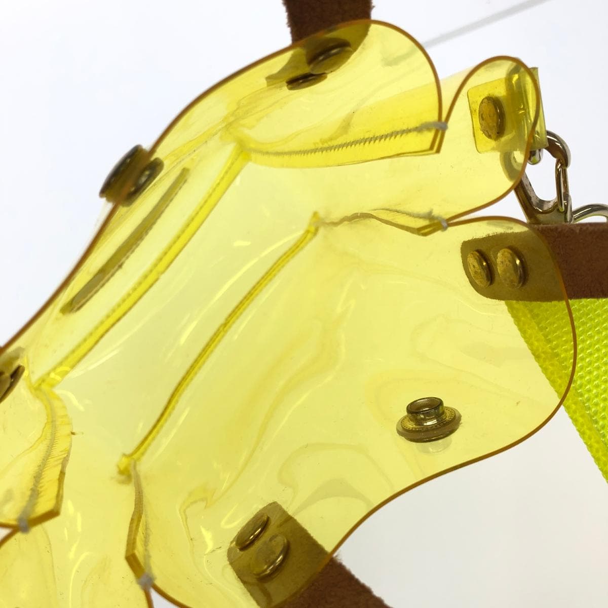 The Container Shop 2WAY Bag Good Condition Vinyl Material / Leather Handle Yellow Ladies 5