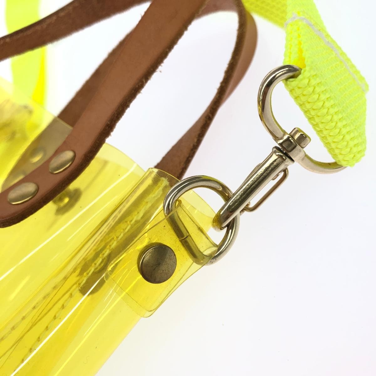 The Container Shop 2WAY Bag Good Condition Vinyl Material / Leather Handle Yellow Ladies 7