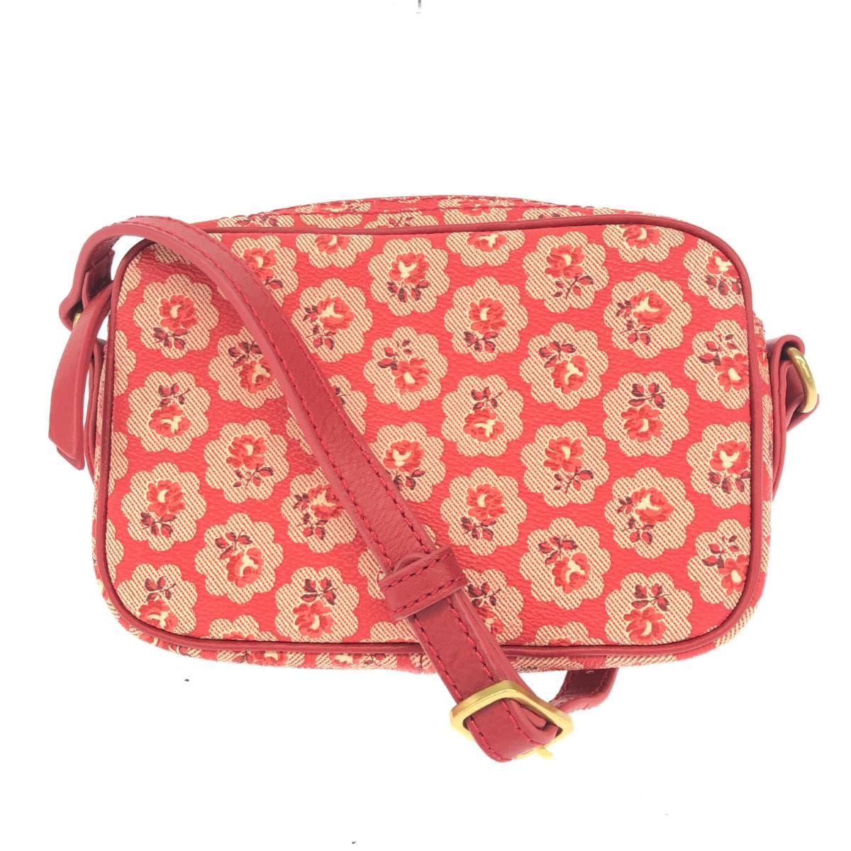 Cath Kidston Mini Shoulder Bag Good Condition Floral Pattern/PVC Red Ladies