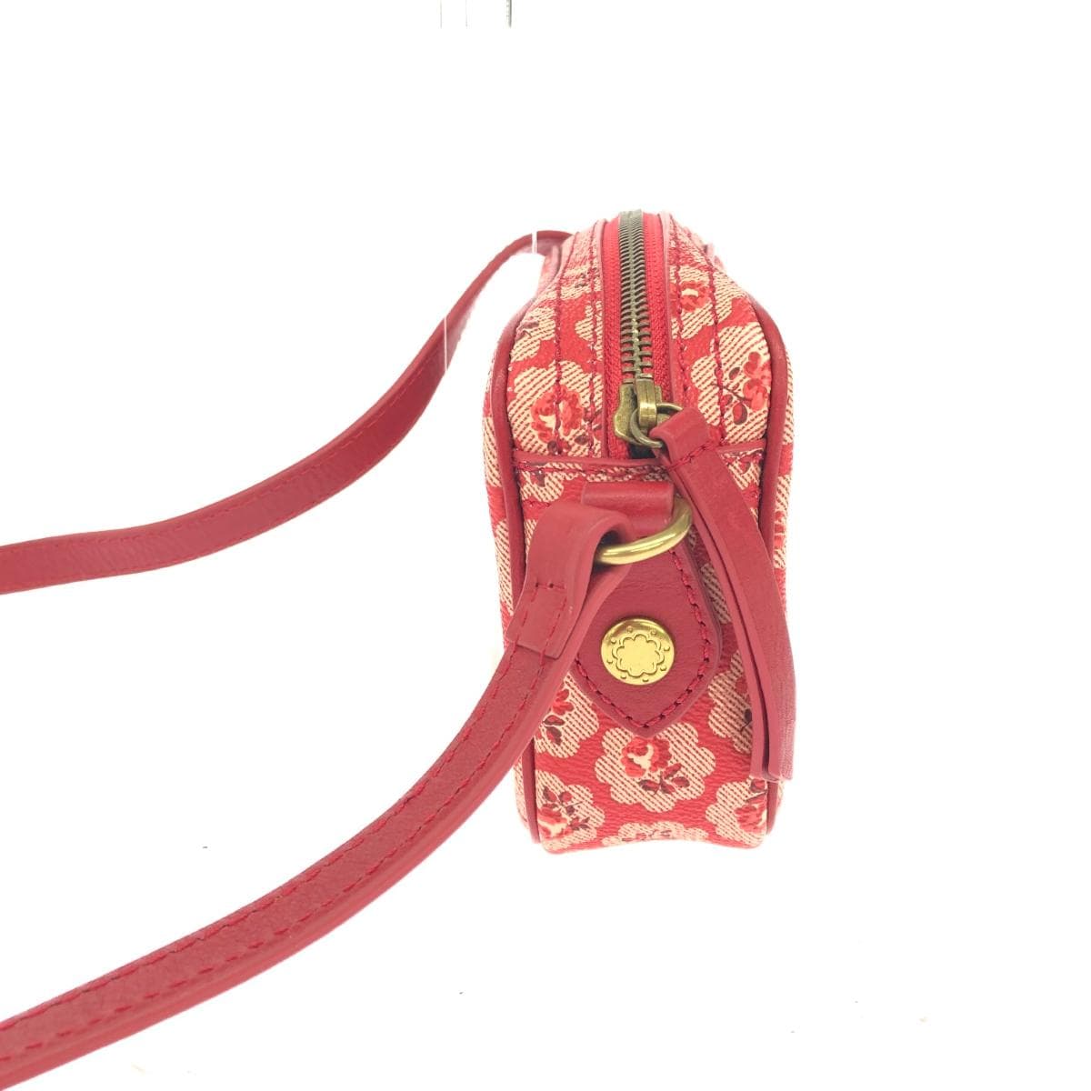 Cath Kidston Mini Shoulder Bag Good Condition Floral Pattern/PVC Red Ladies 2