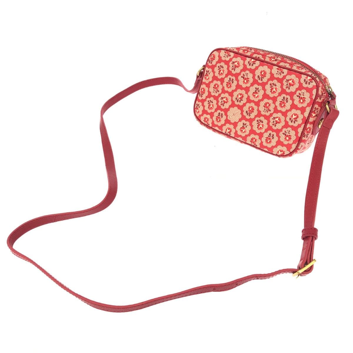 Cath Kidston Mini Shoulder Bag Good Condition Floral Pattern/PVC Red Ladies 3