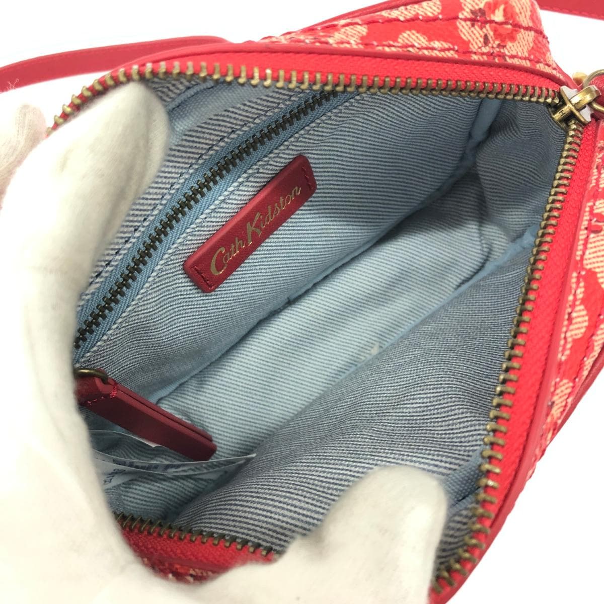 Cath Kidston Mini Shoulder Bag Good Condition Floral Pattern/PVC Red Ladies 5