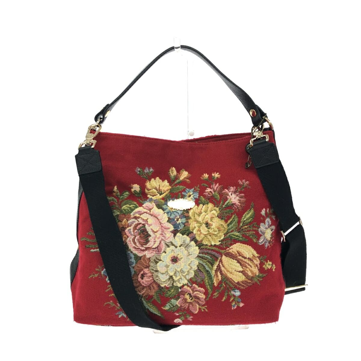 Think Bee 2WAY Shoulder Bag Flower Bouquet / Tapestry Red Ladies