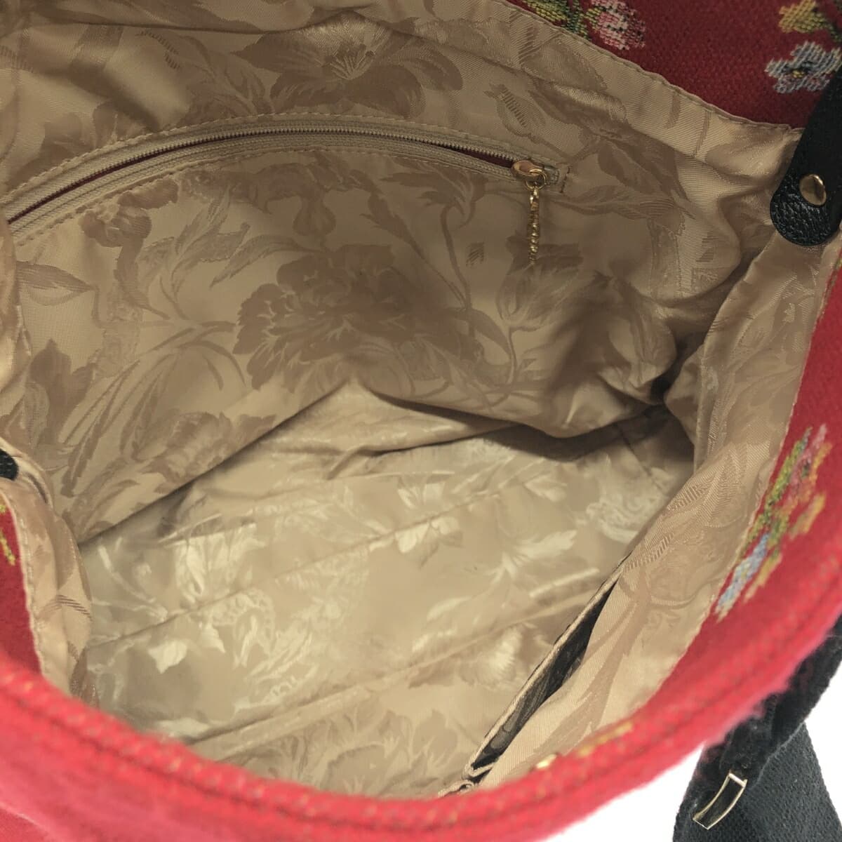 Think Bee 2WAY Shoulder Bag Flower Bouquet / Tapestry Red Ladies 5