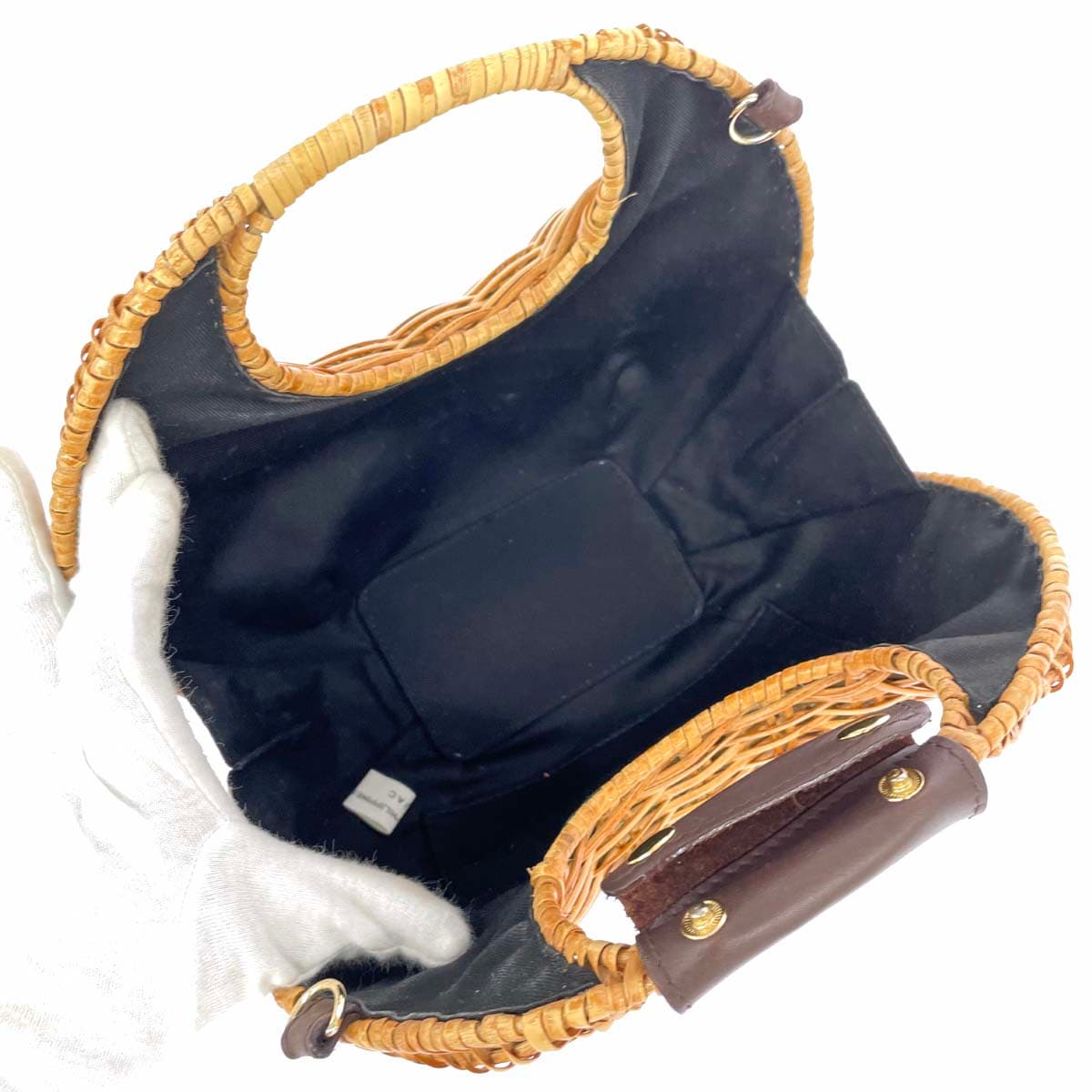 VIOLAd'ORO Viola d'Oro 2WAY bag basket/raffia beige women's 4