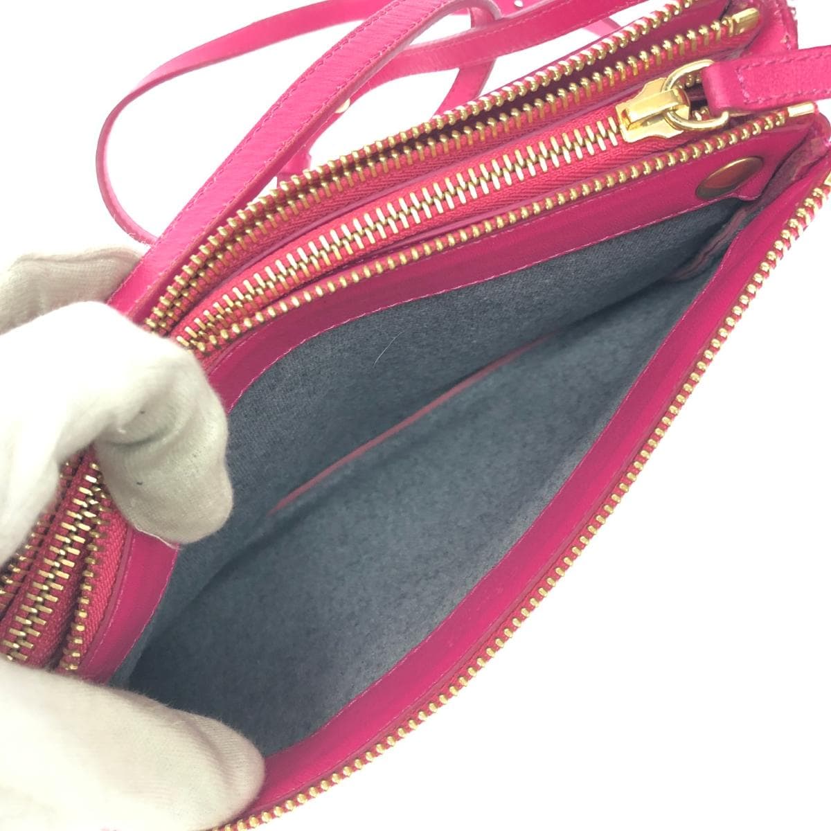 CELINE Celine Shoulder Bag Trio Small Leather Pink Ladies 6