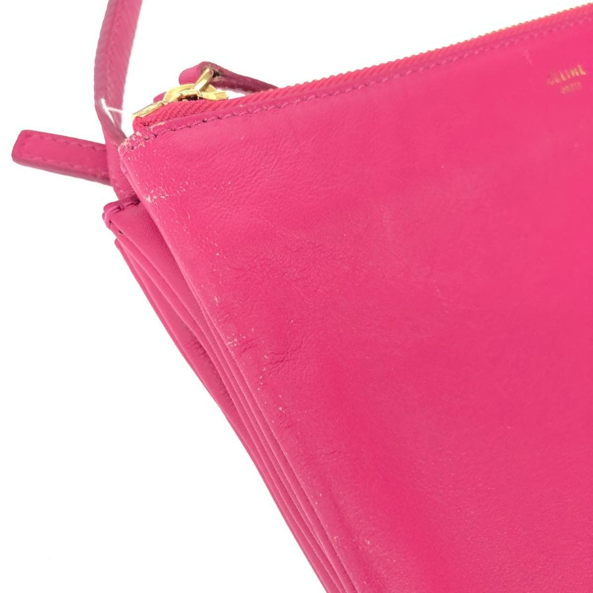 CELINE Celine Shoulder Bag Trio Small Leather Pink Ladies 9