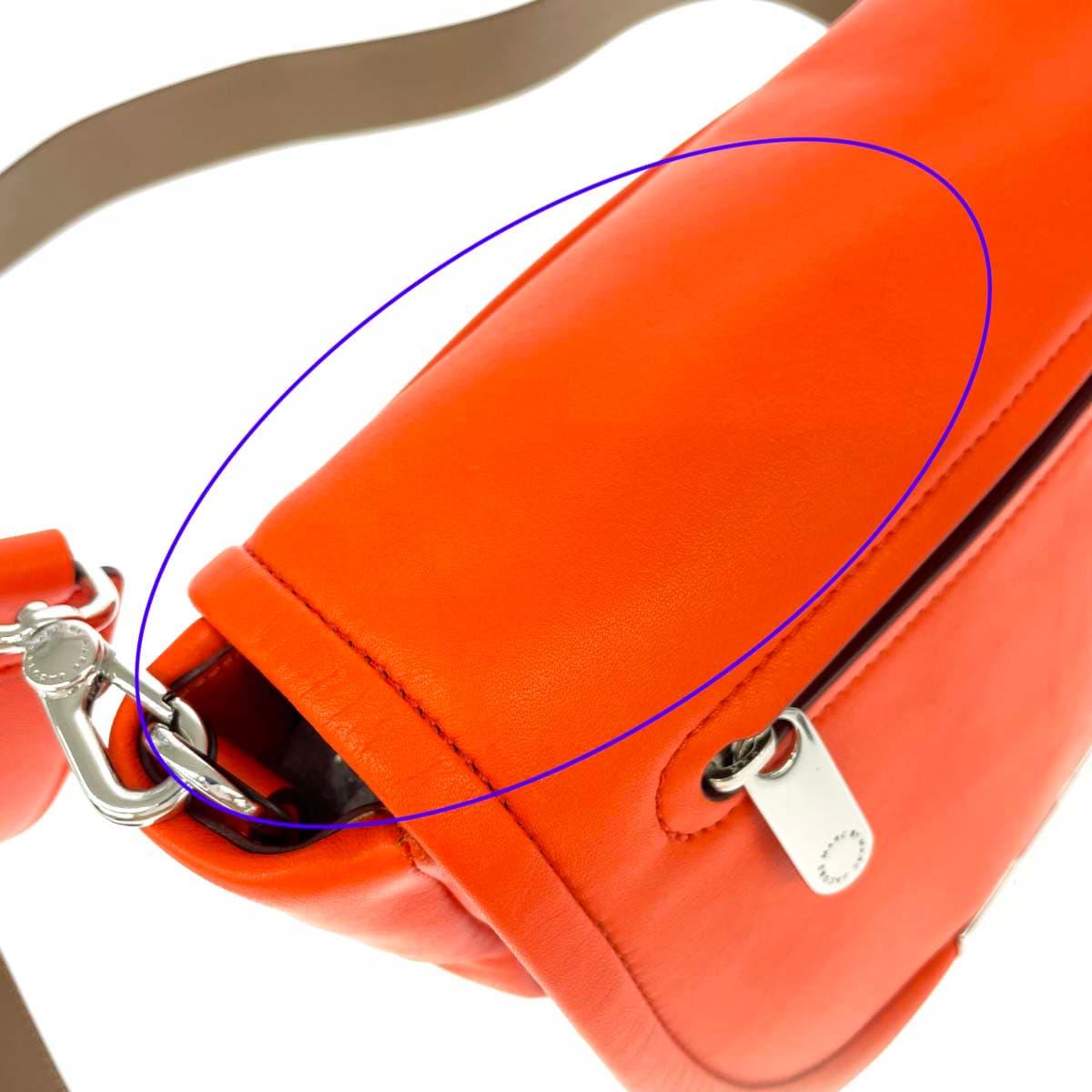 MARC JACOBS LOOK Shoulder Bag Good Condition Leather Half Moon M0004365 Orange Ladies 8