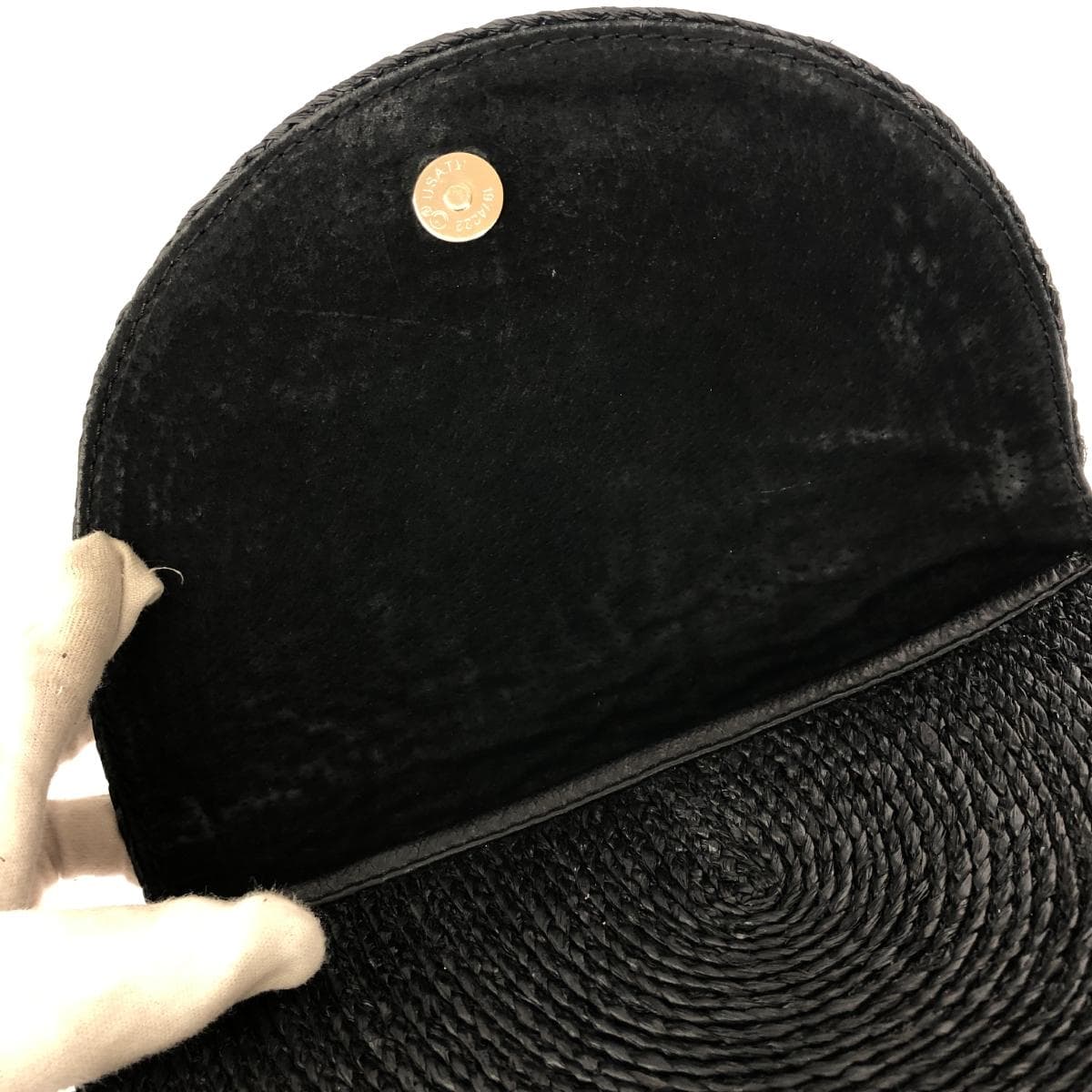 Helen Kaminski Shoulder Bag Raffia Black Ladies 8