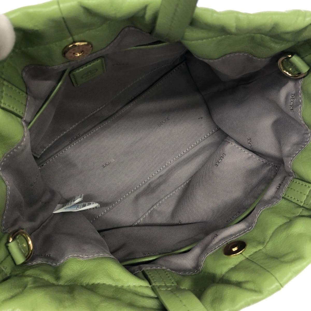 DECKE 2WAY Bag Good Condition Leather Green Women's 7