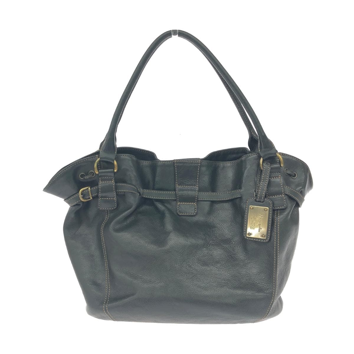 Ginza Kanematsu Handbag Leather Black Ladies