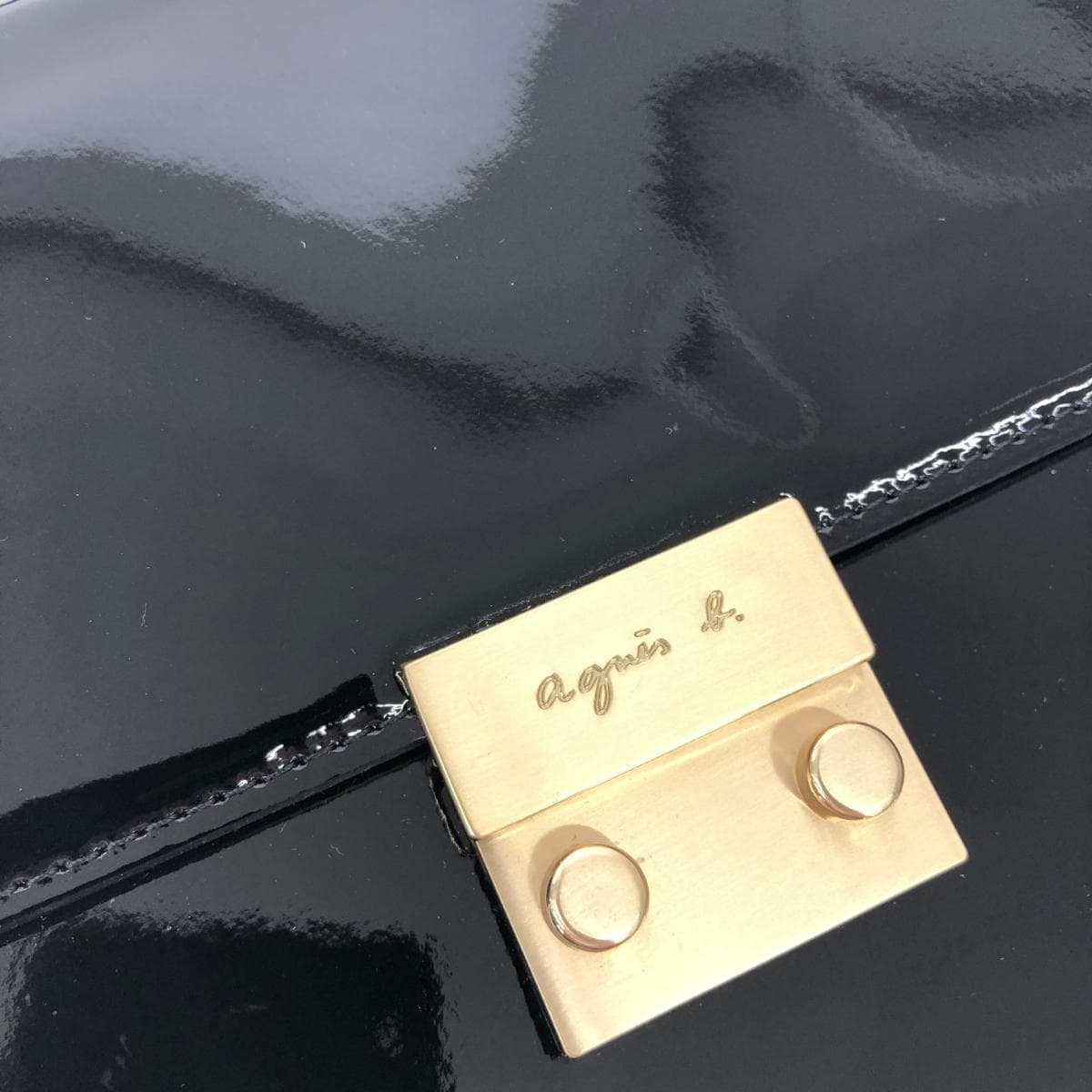 agnes b. Agnes B. Chain Shoulder Orore Good Condition Enamel Black Ladies 5