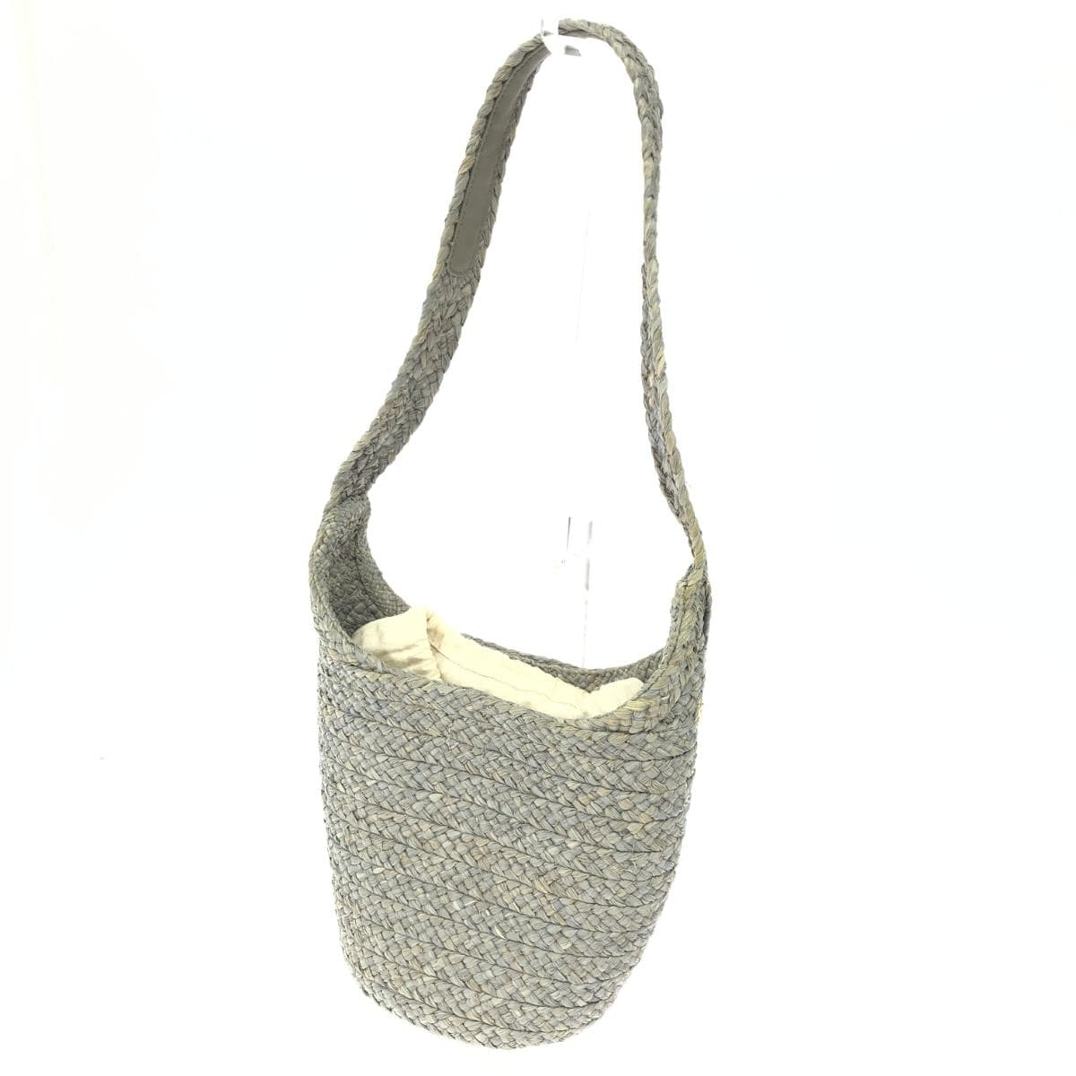 Helen Kaminski One Shoulder Bag Good Condition Raffia Gray Women's 3