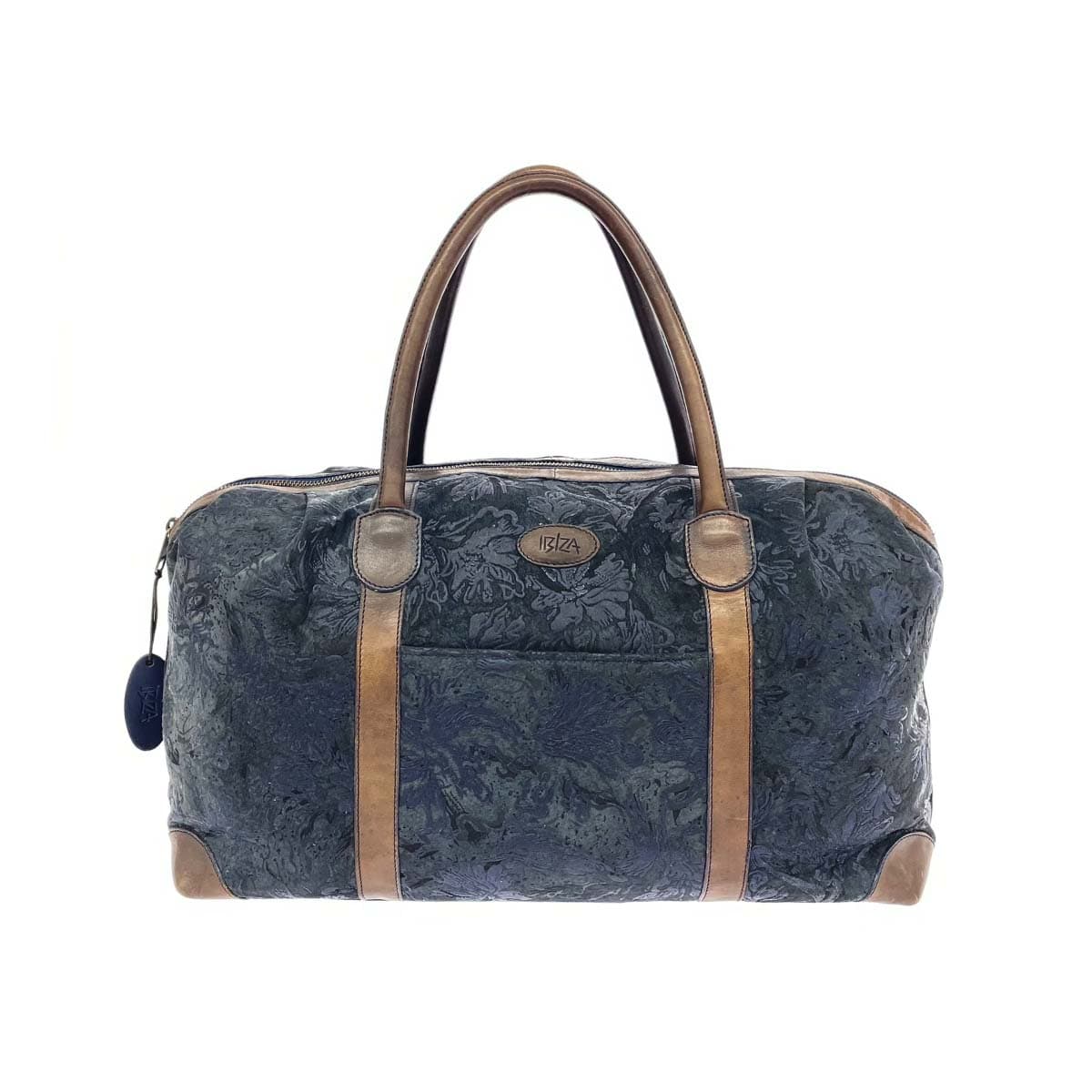 IBIZA Ibiza Boston Bag Leather Paint Navy Women's