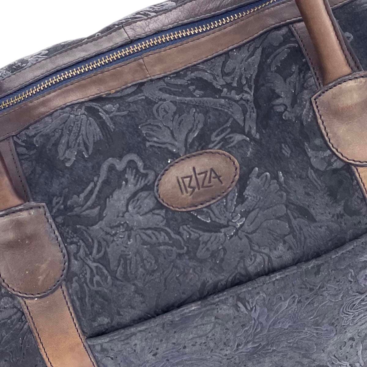 IBIZA Ibiza Boston Bag Leather Paint Navy Women's 5