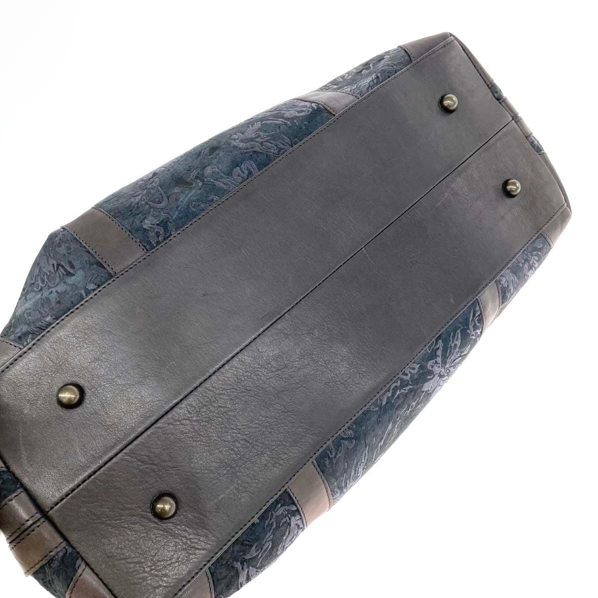 IBIZA Ibiza Boston Bag Leather Paint Navy Women's 8