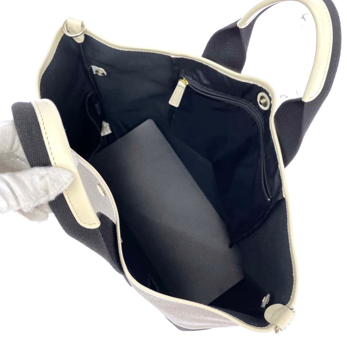 Breath TOPKAPI Breast Pukapi 2WAY Tote Bag Scotch Grain/PVC Greige Ladies 4