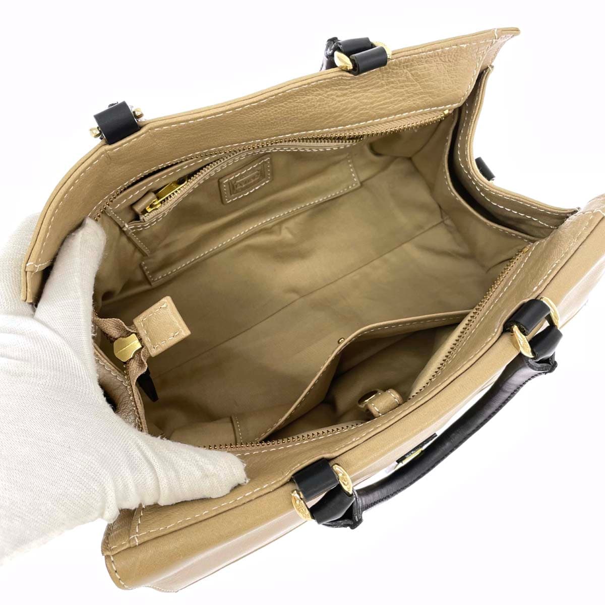 Potior 2WAY Tote Bag Leather Brown Women's 4