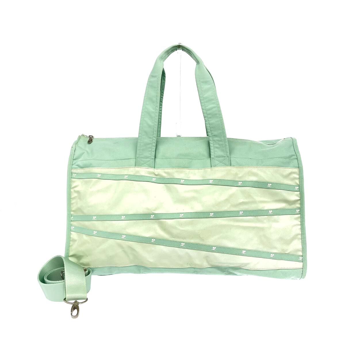 Courreges Boston Bag Nylon Green Ladies