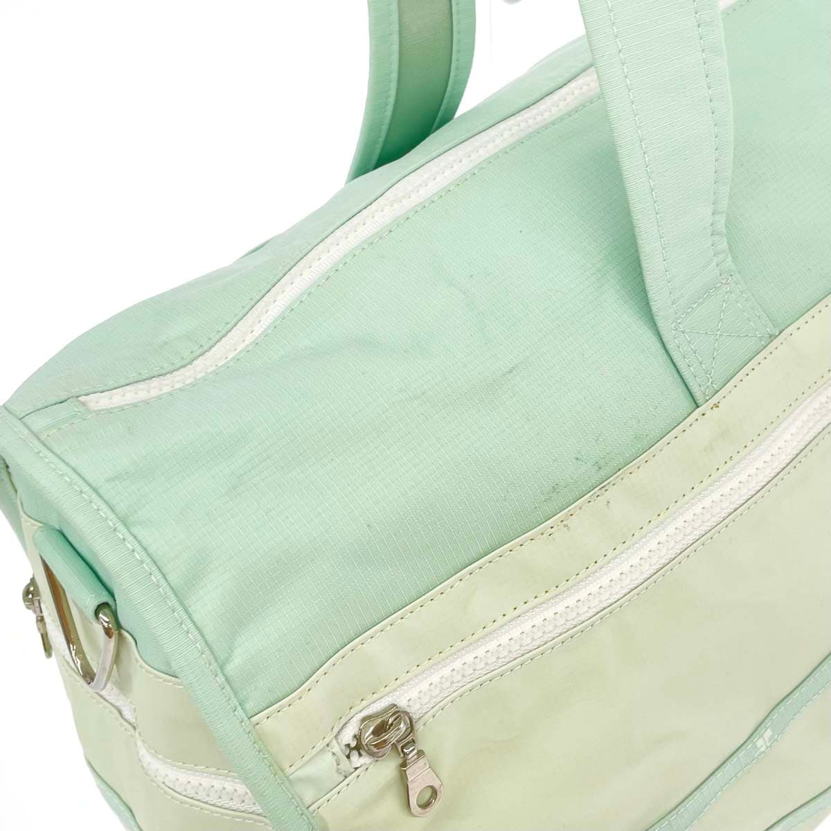 Courreges Boston Bag Nylon Green Ladies 7