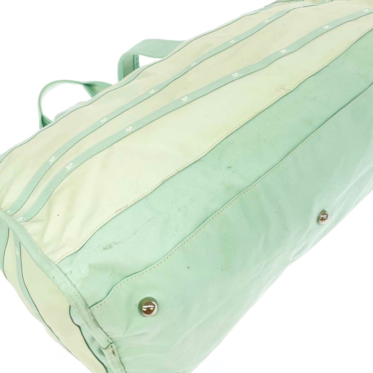 Courreges Boston Bag Nylon Green Ladies 9