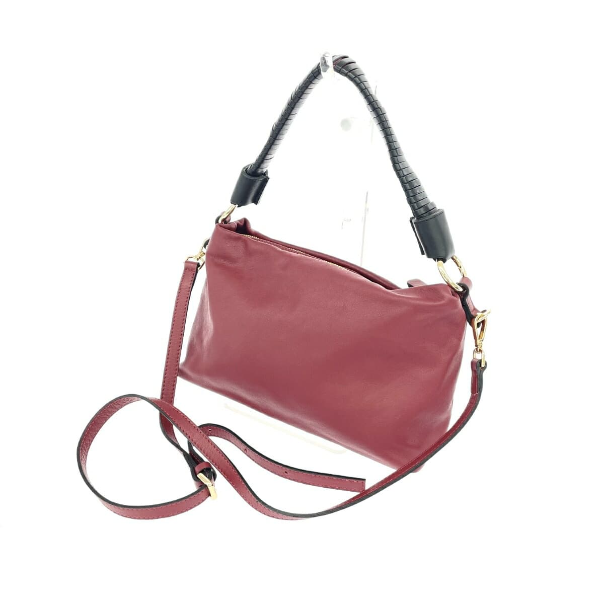 INNUE BASIC 2WAY Shoulder Bag Leather Bordeaux Ladies 3