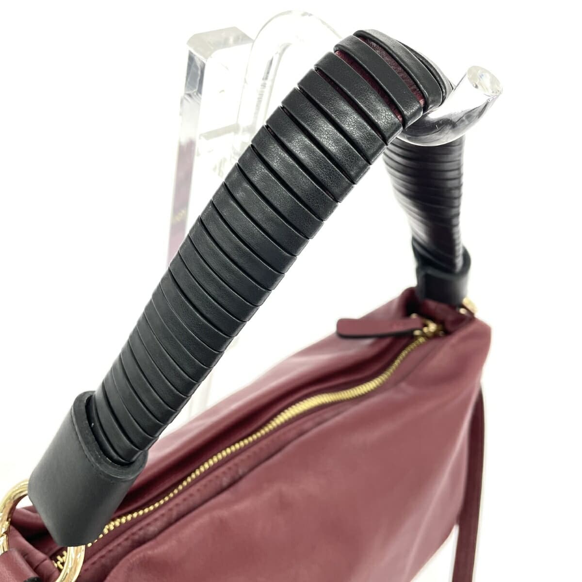 INNUE BASIC 2WAY Shoulder Bag Leather Bordeaux Ladies 4