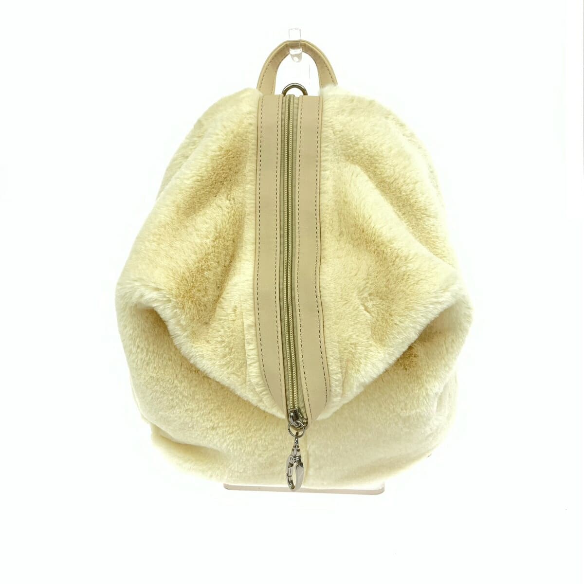 MONO COMME CA backpack unused item fake fur yellow/beige women's