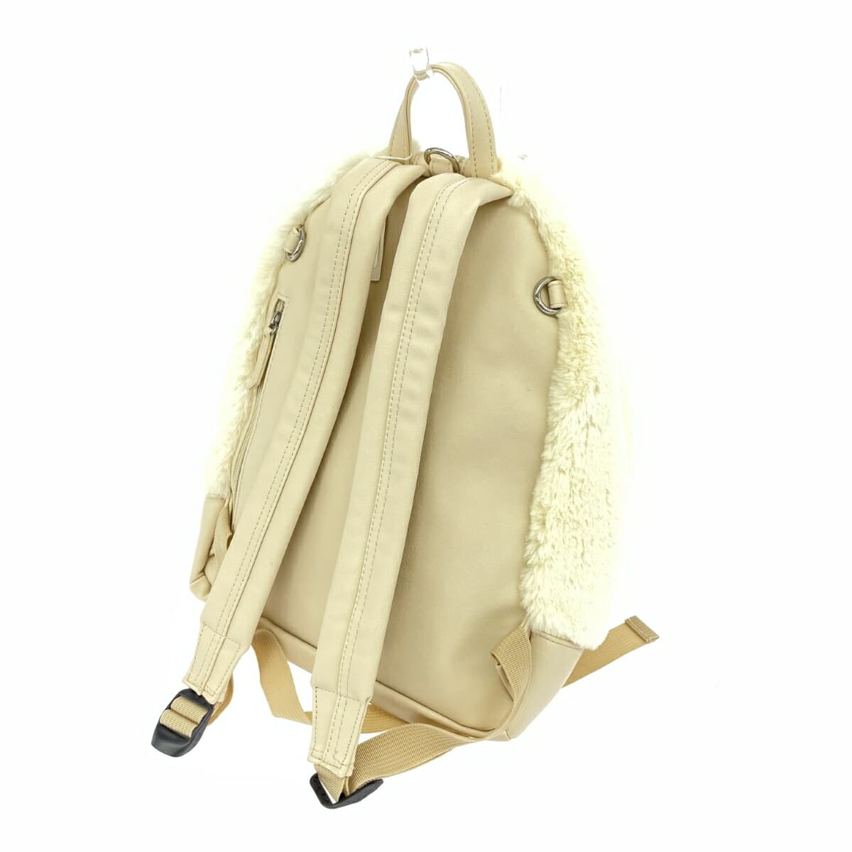 MONO COMME CA backpack unused item Faux Fur yellow/beige women's 3