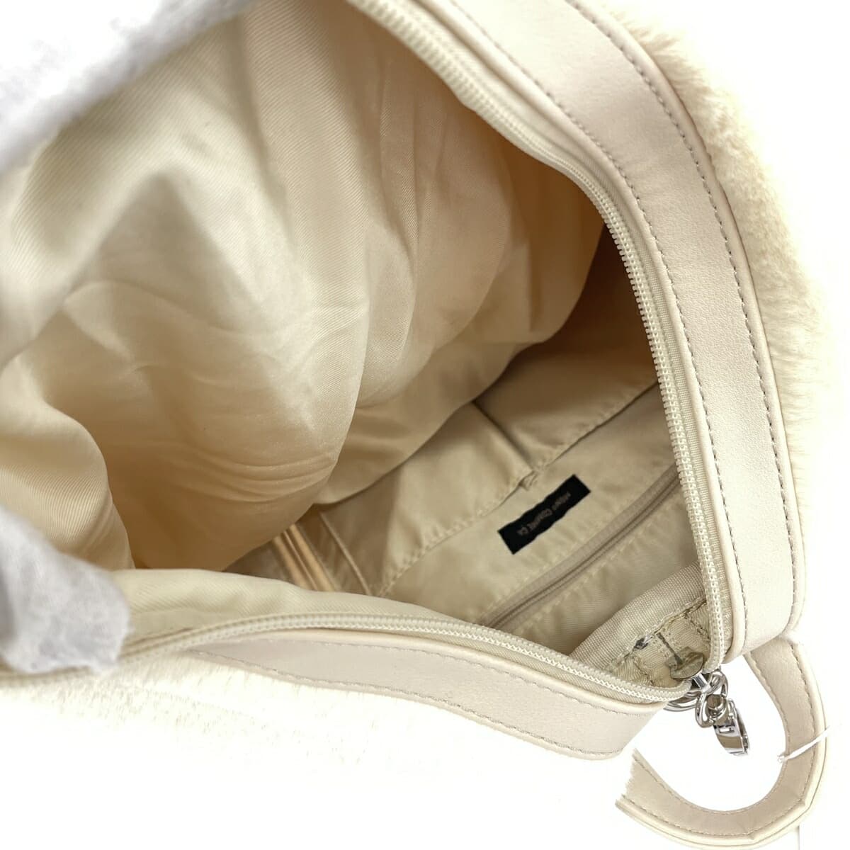 MONO COMME CA backpack unused item fake fur yellow/beige women's 7