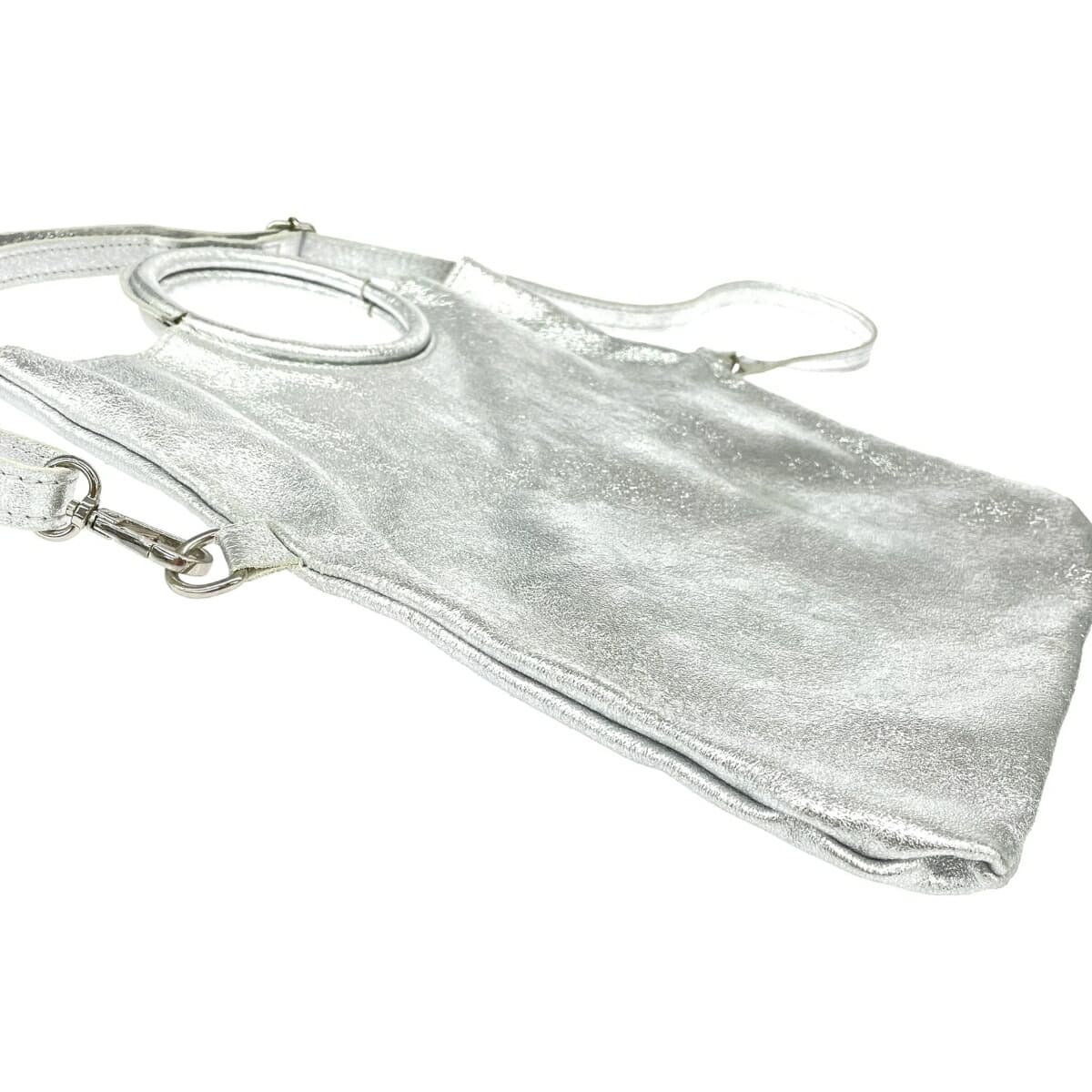 LAURA DIMAGGIO 2WAY Bag Leather Silver Color Women's 3