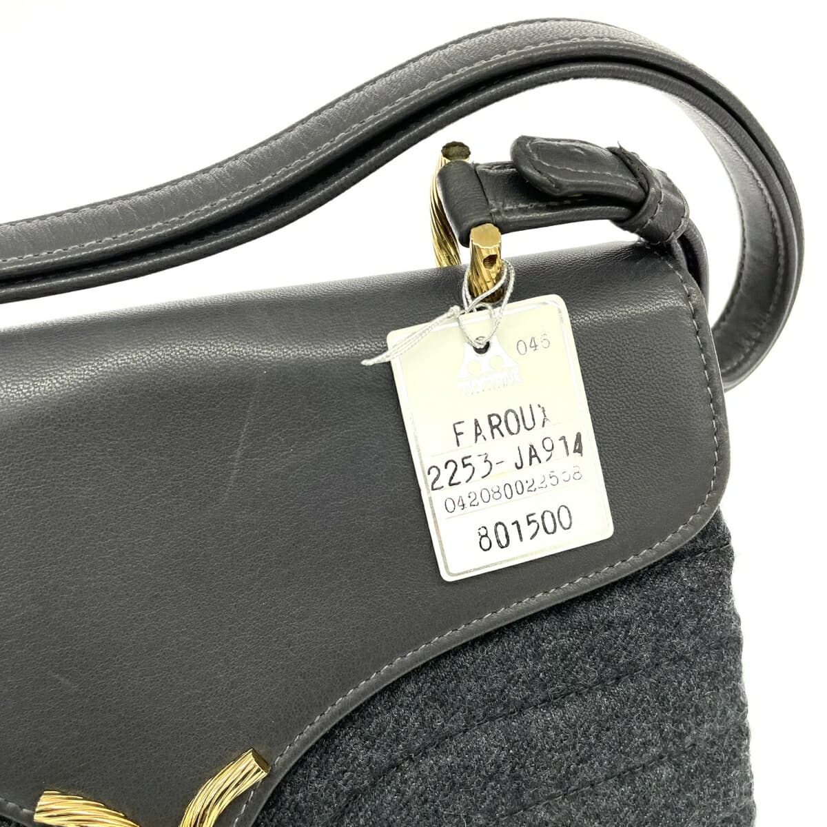 JEANFRANÇOIS Jean-François Semi-Shoulder Bag Excellent Condition Quilted/Felt/Leather Gray Ladies 7