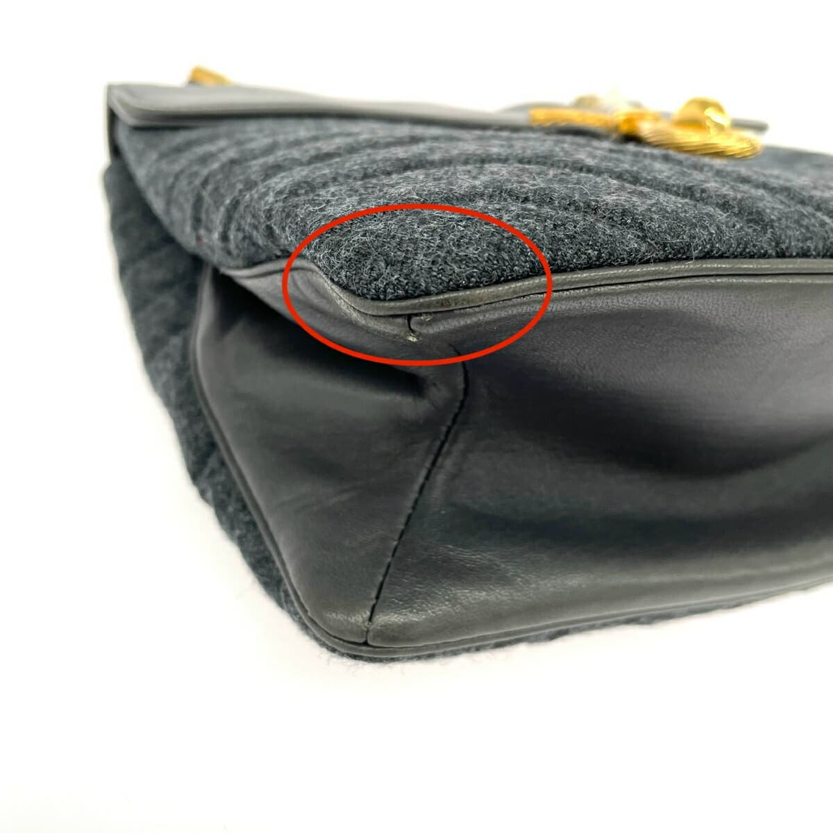 JEANFRANÇOIS Jean-François Semi-Shoulder Bag Excellent Condition Quilted/Felt/Leather Gray Ladies 8