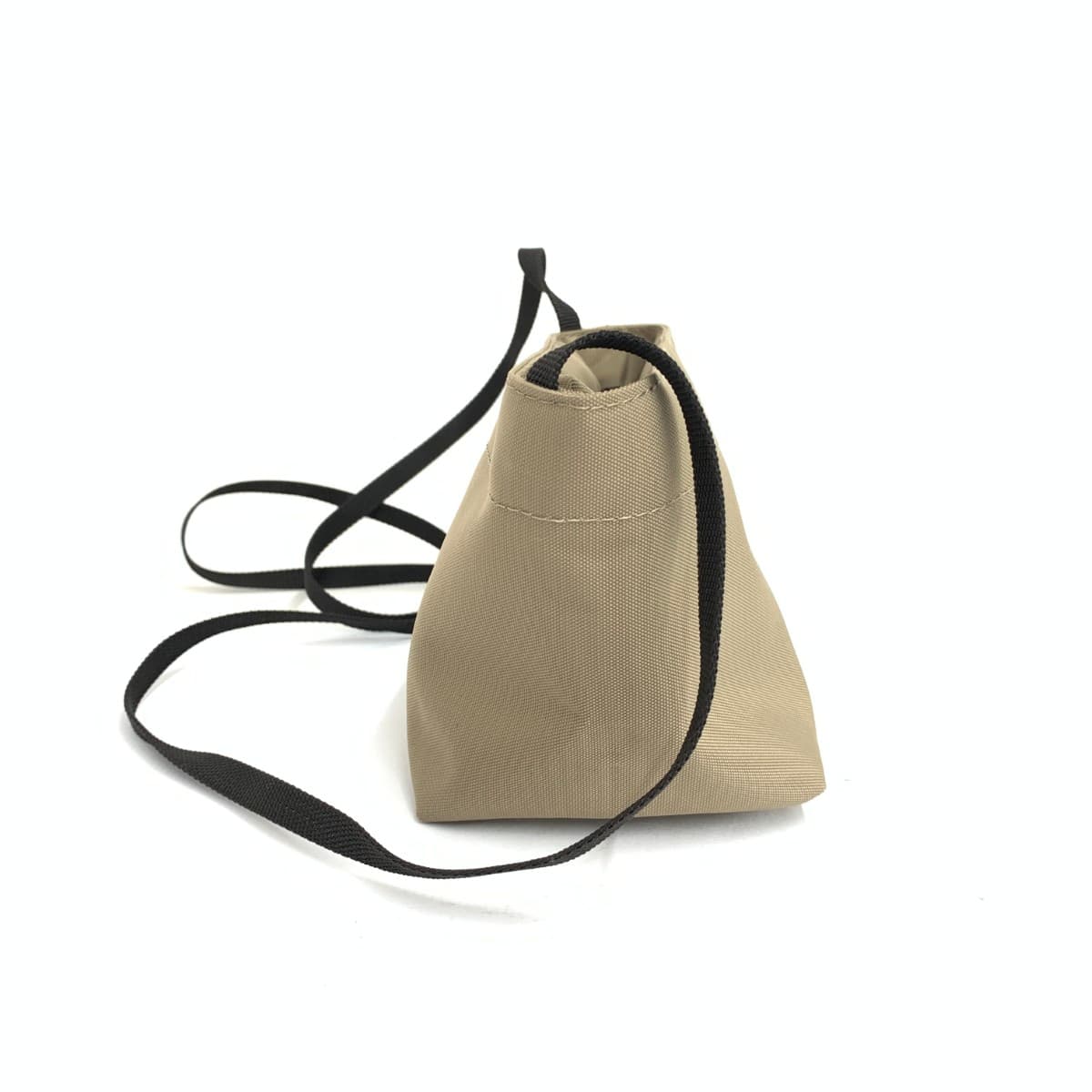 Herve Chapelier mini shoulder bag in boat shape, good condition, nylon, beige, ladies 2