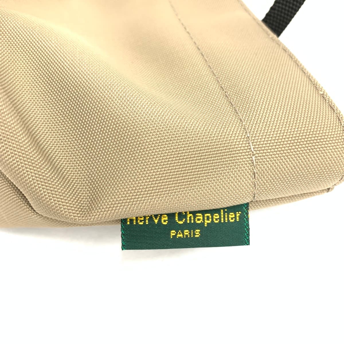 Herve Chapelier mini shoulder bag in boat shape, good condition, nylon, beige, ladies 5