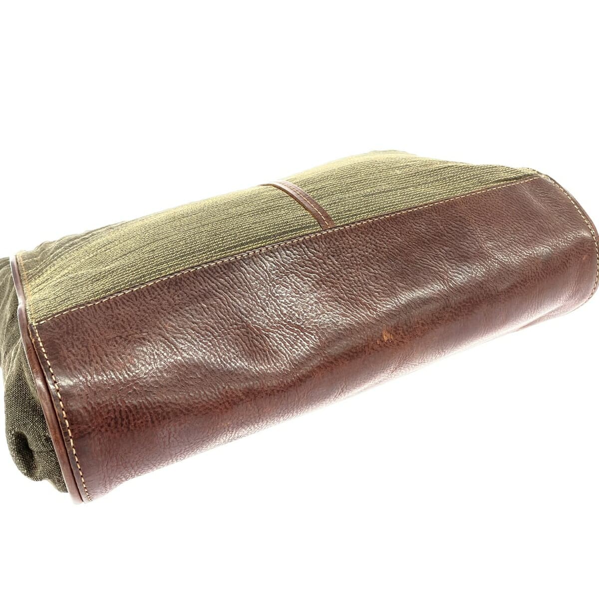 Genten Tote Bag Leather × Canvas Brown Women's 7