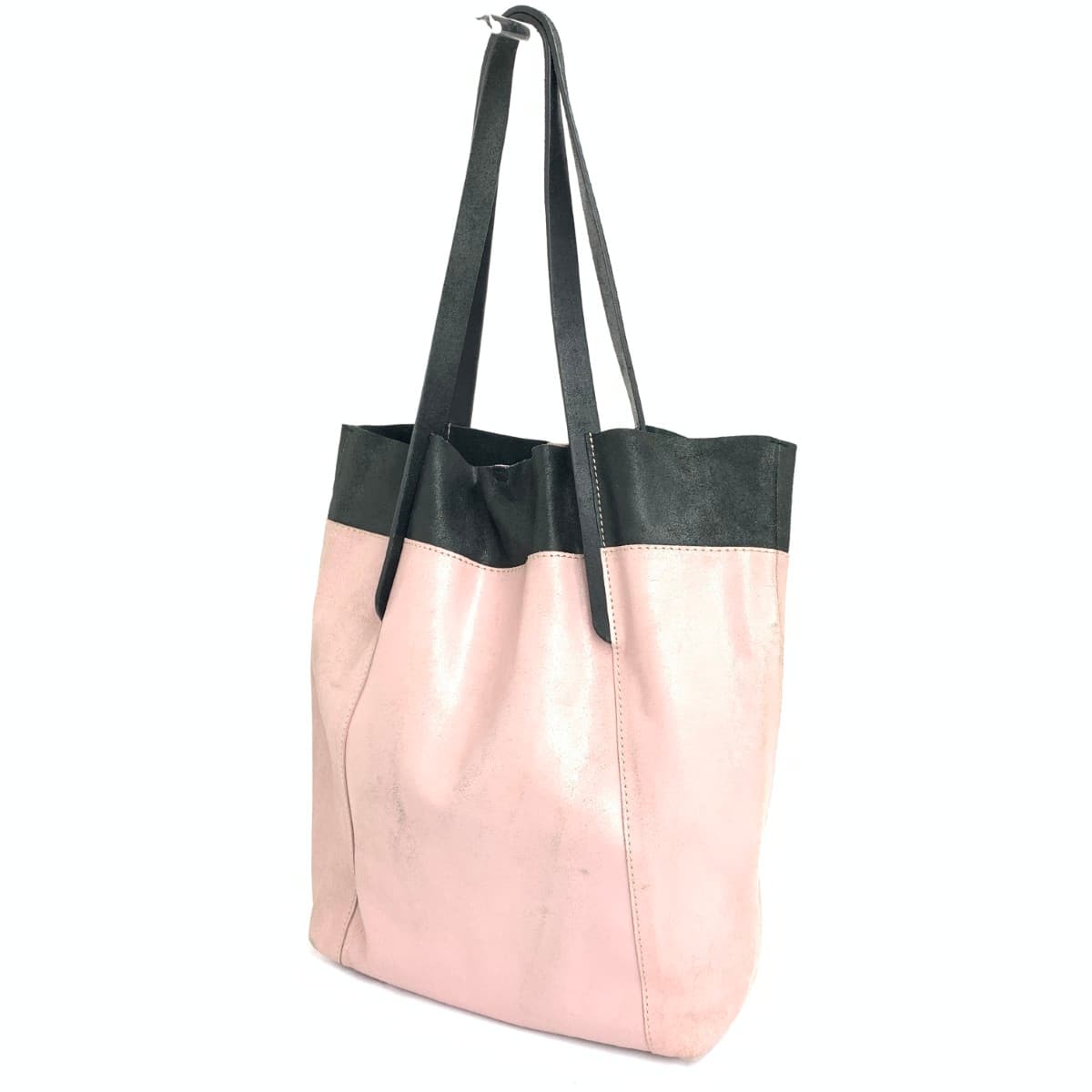 DIESEL Diesel Tote Bag Good Condition Leather Damaged Finish Black/Pink Women's 3
