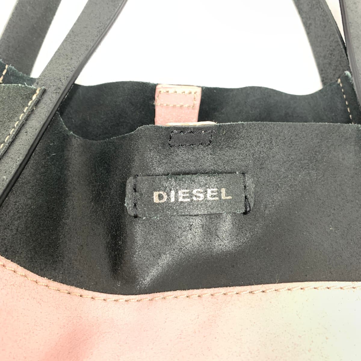 Diesel Fashion Diesel Fashion Tote Bag Good Condition Leather Damaged Finish Black/Pink Women's 7