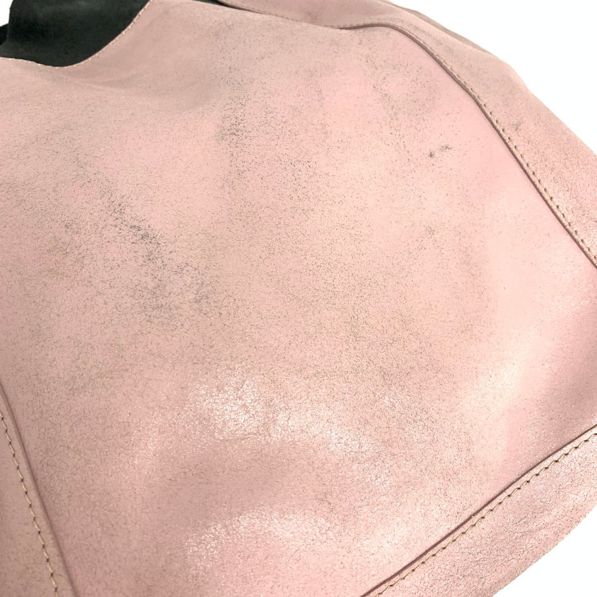 DIESEL Diesel Tote Bag Good Condition Leather Damaged Finish Black/Pink Women's 8