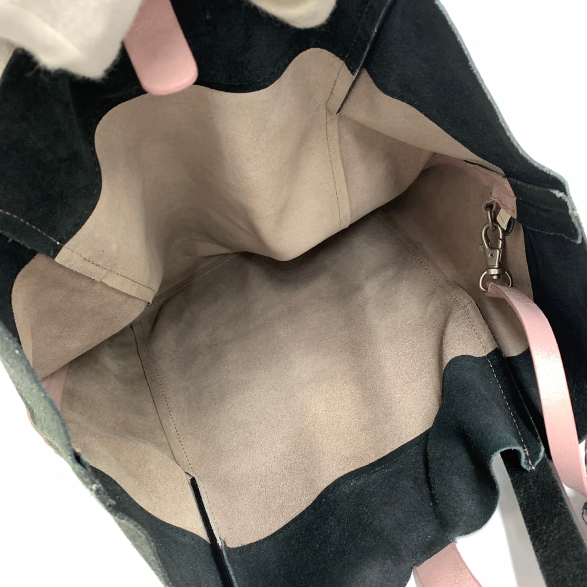 DIESEL Diesel Tote Bag Good Condition Leather Damaged Finish Black/Pink Women's 9