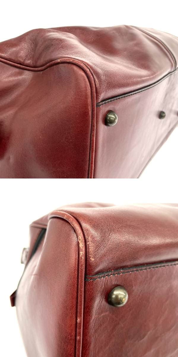 MARUEM GRANDEE Boston Bag - All Leather / With Lock / Business / Travel - Bordeaux Men's 9