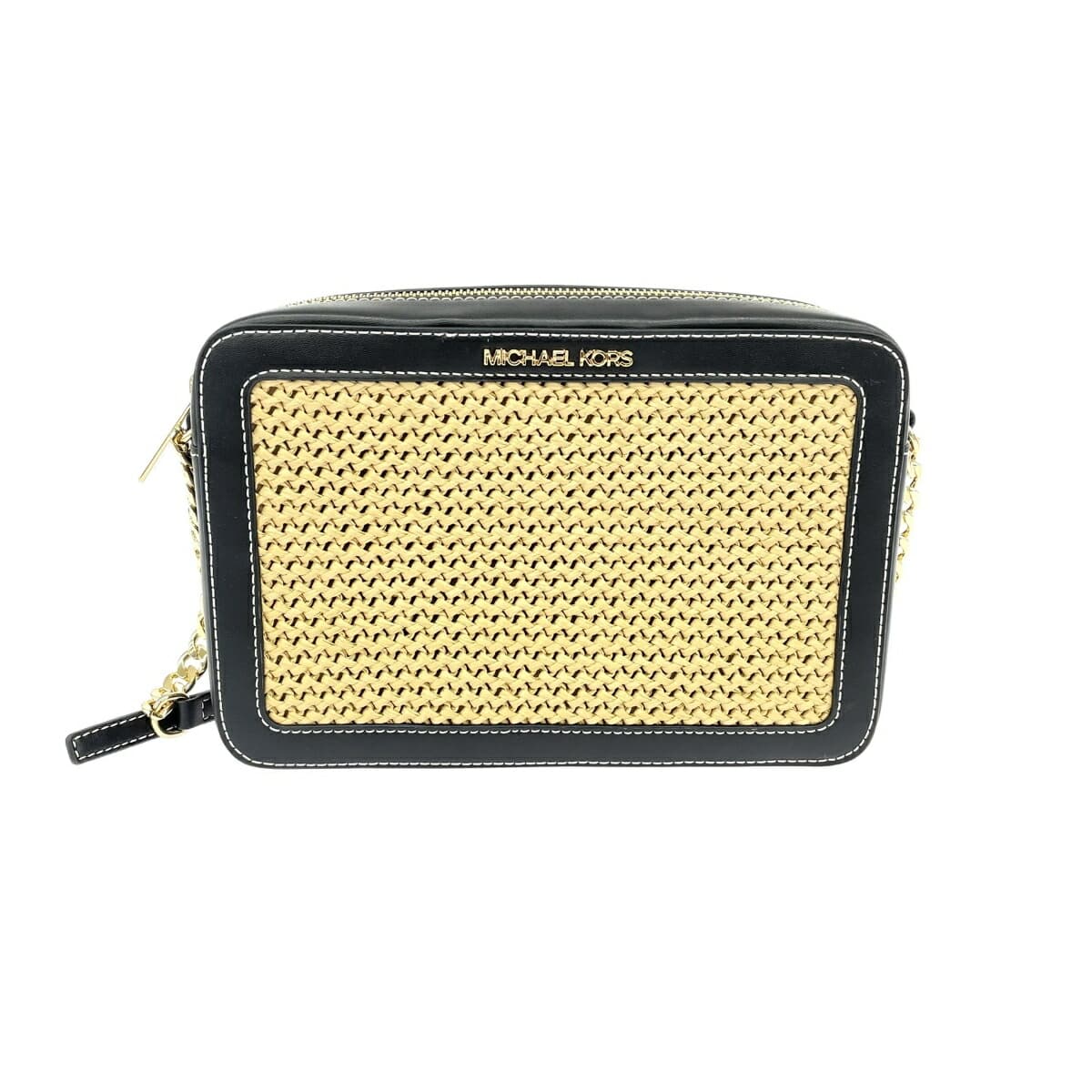 MICHAEL KORS Shoulder Bag Good Condition Woven Black Women's