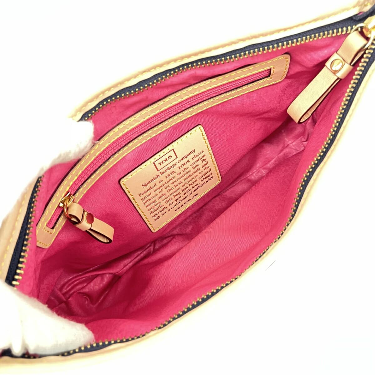 TOUS One Shoulder Bag Good Condition Bear Embossed Denim Navy Women's 6