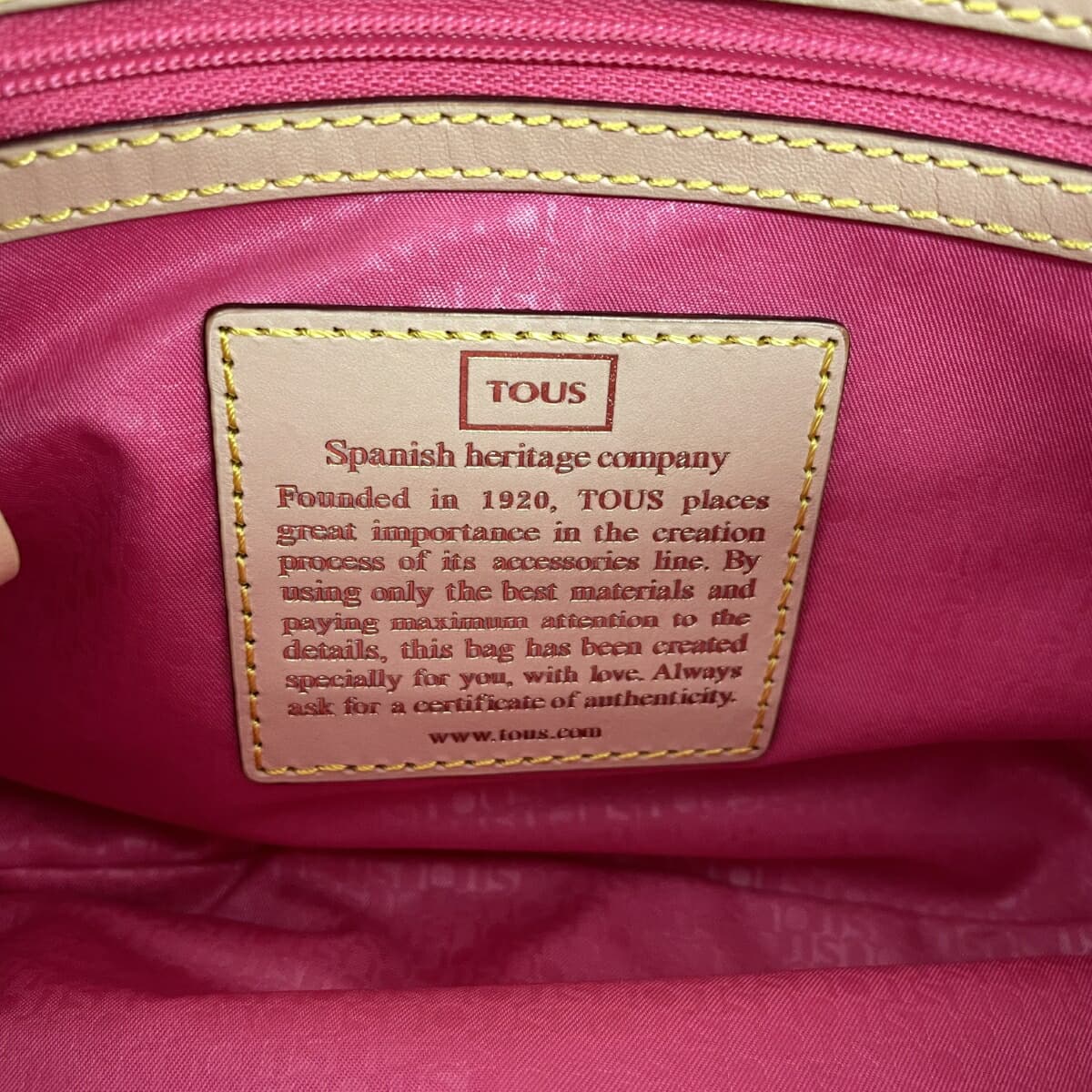 TOUS One Shoulder Bag Good Condition Bear Embossed Denim Navy Women's 7