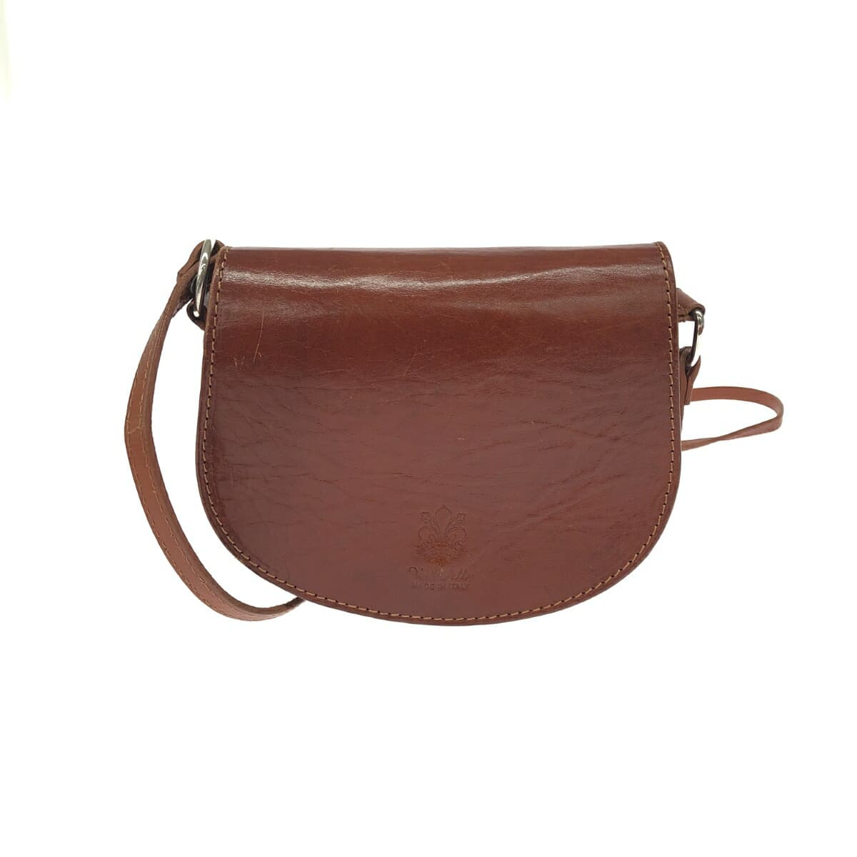 VERA PELLE Mini Shoulder Bag Flap / Leather Brown Ladies