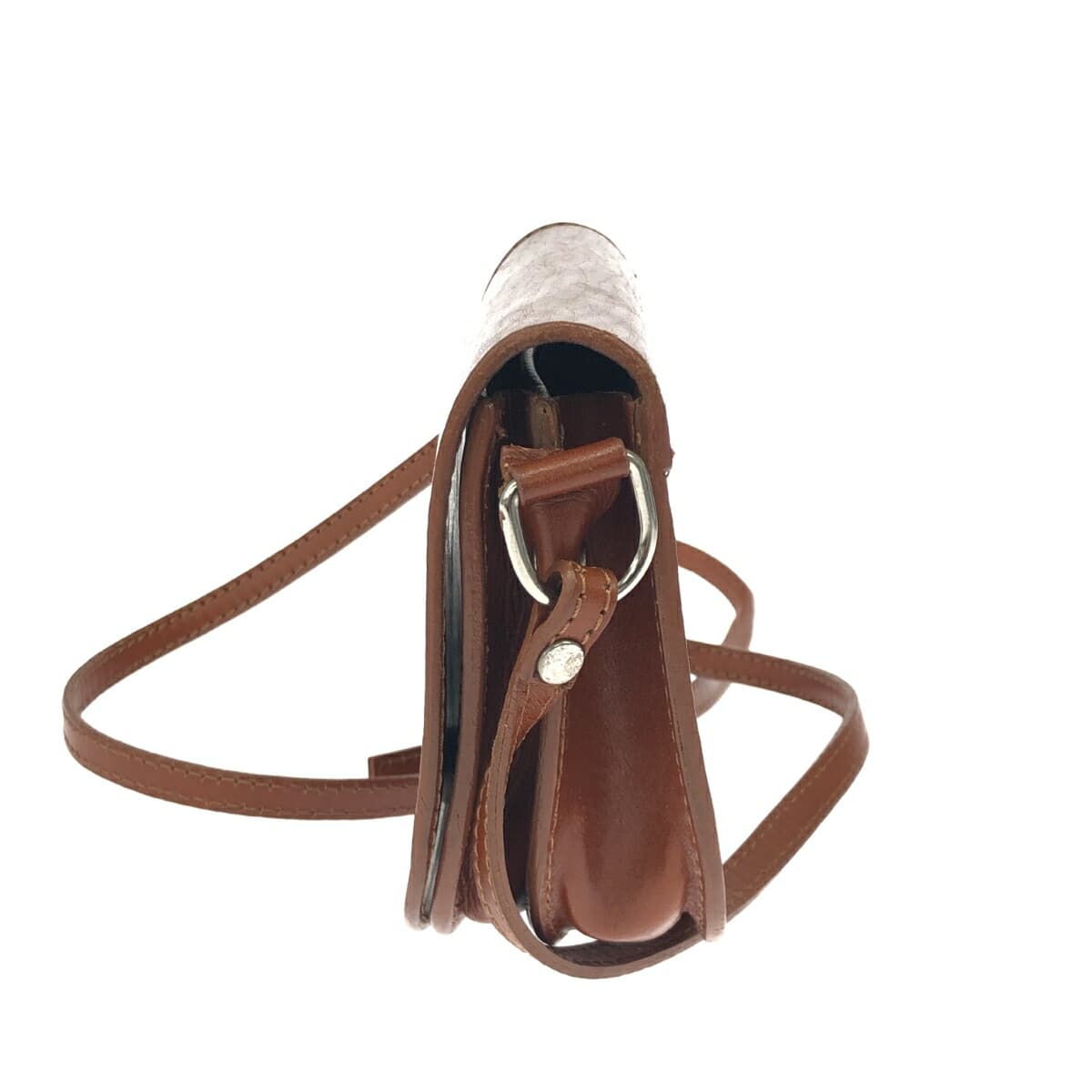 VERA PELLE Mini Shoulder Bag Flap / Leather Brown Ladies 2