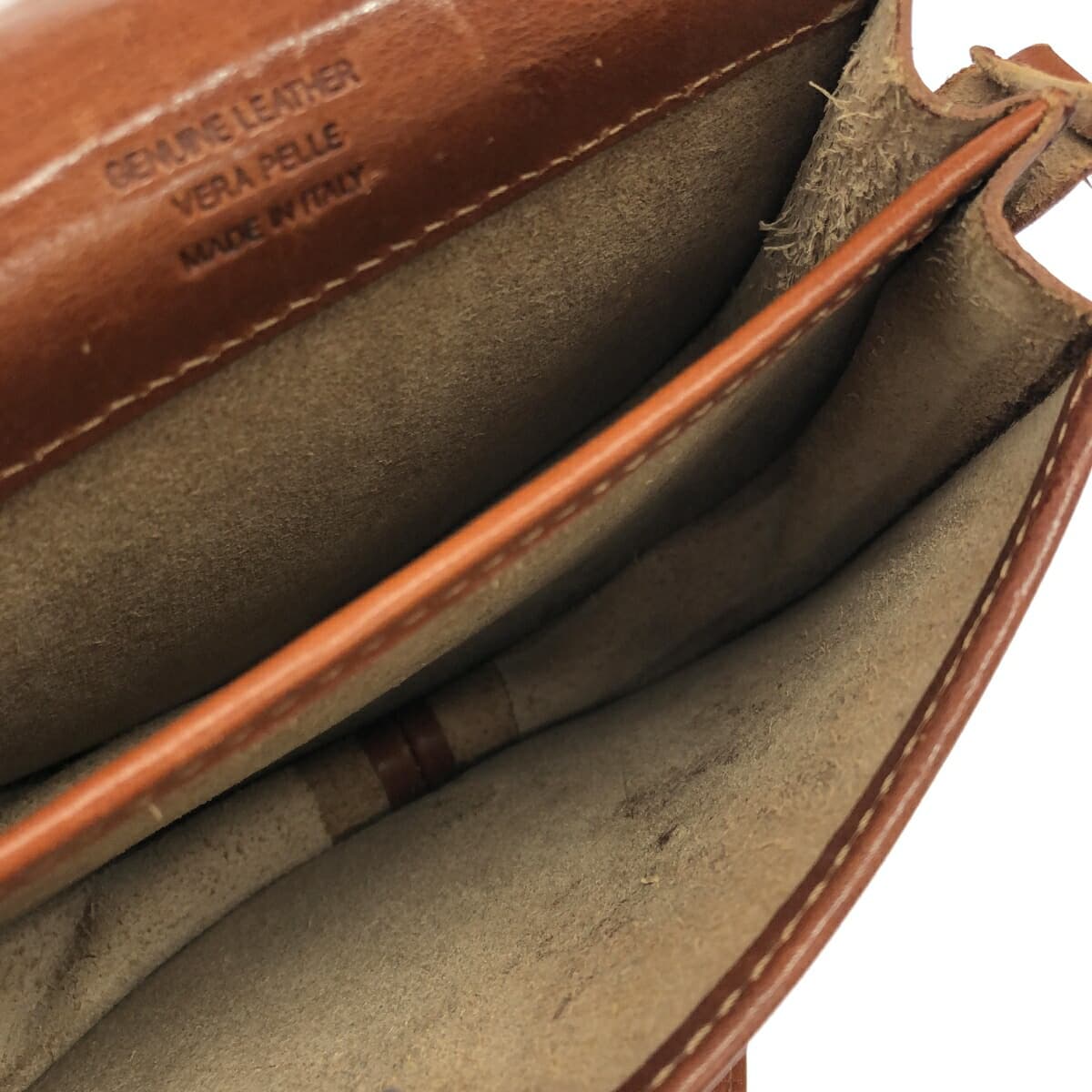 VERA PELLE Mini Shoulder Bag Flap / Leather Brown Ladies 5