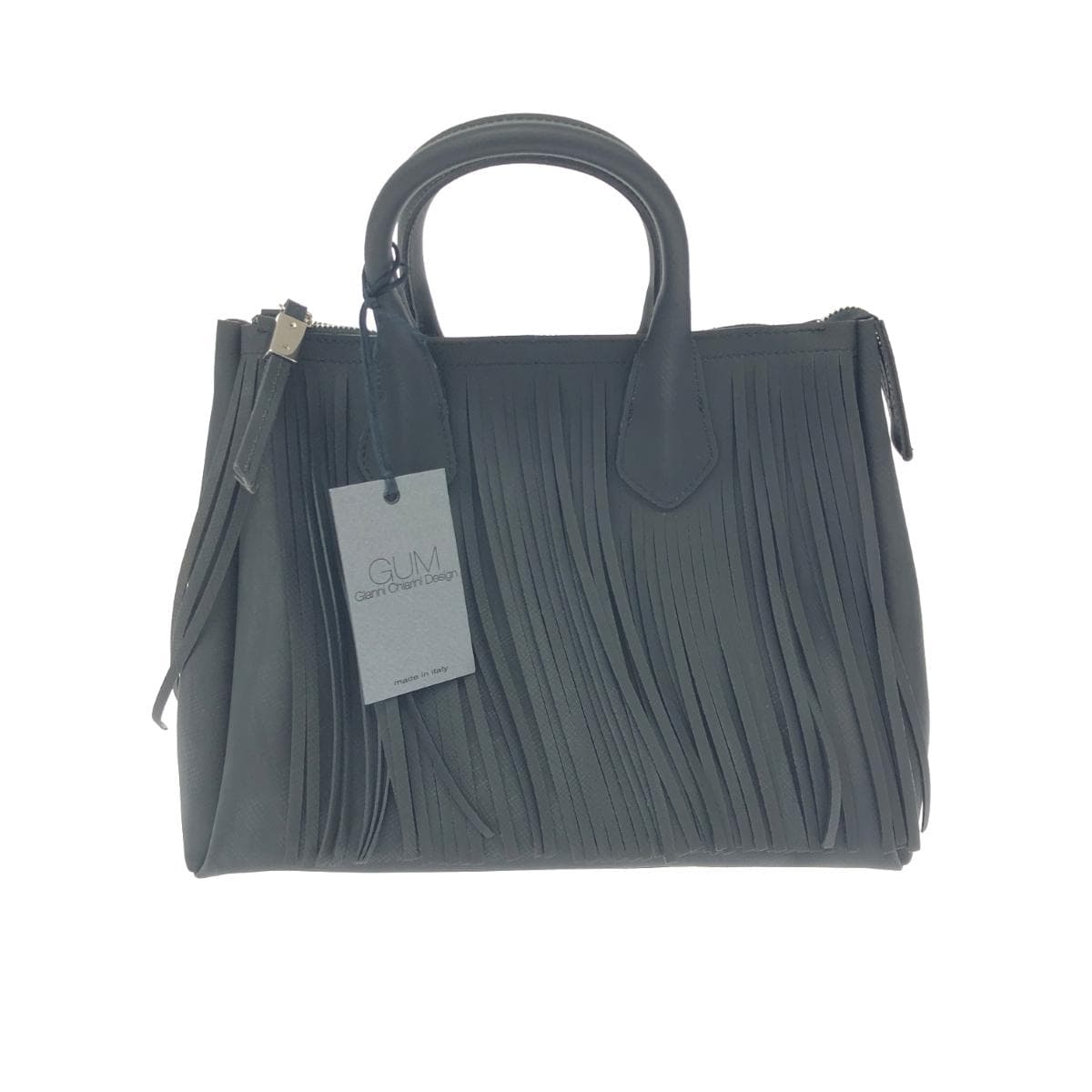 GIANNI CHIARINI Handbag Fringe PVC Black Unisex