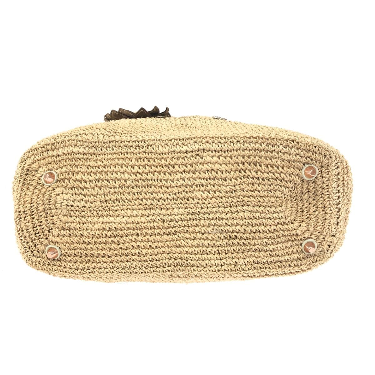 alfajill Alpha Jill One-Shoulder Basket Bag Flower Motif Beige Women's 4