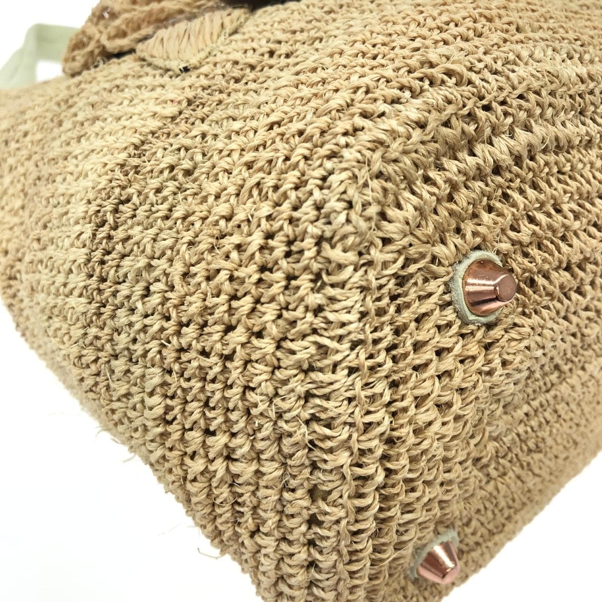 alfajill Alpha Jill One-Shoulder Basket Bag Flower Motif Beige Women's 5